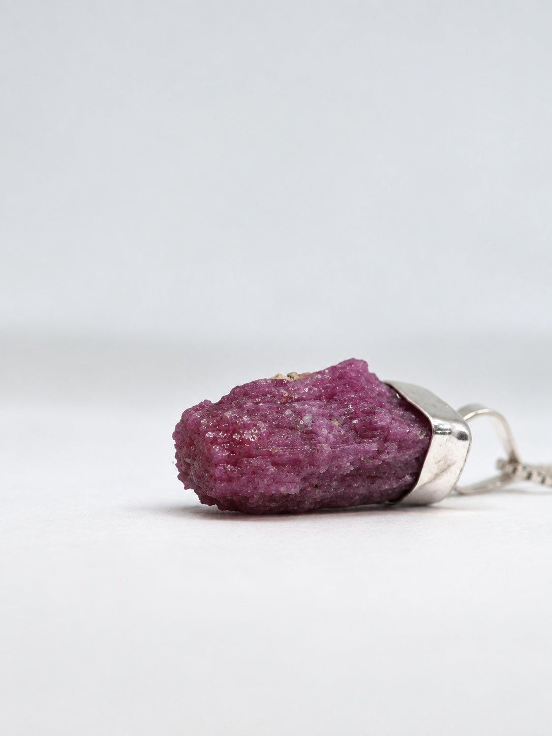 Raw Ruby 925 Sterling Silver Pendant Necklace