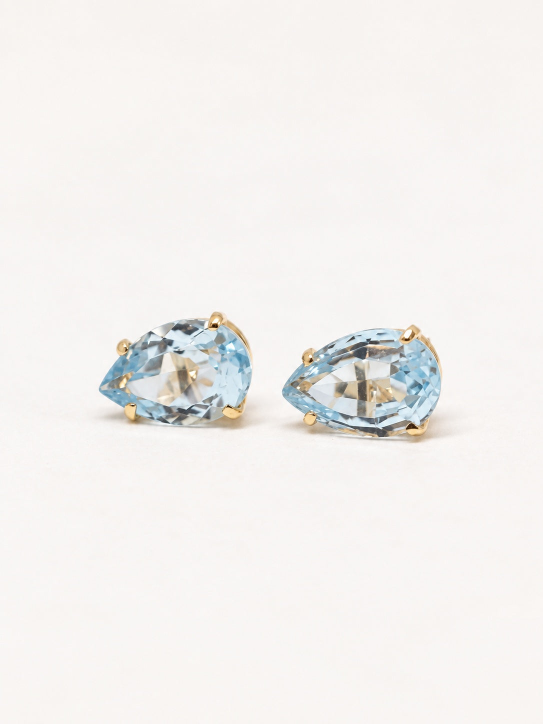 Blue Topaz 18k Gold Vermeil Statement Stud Earrings