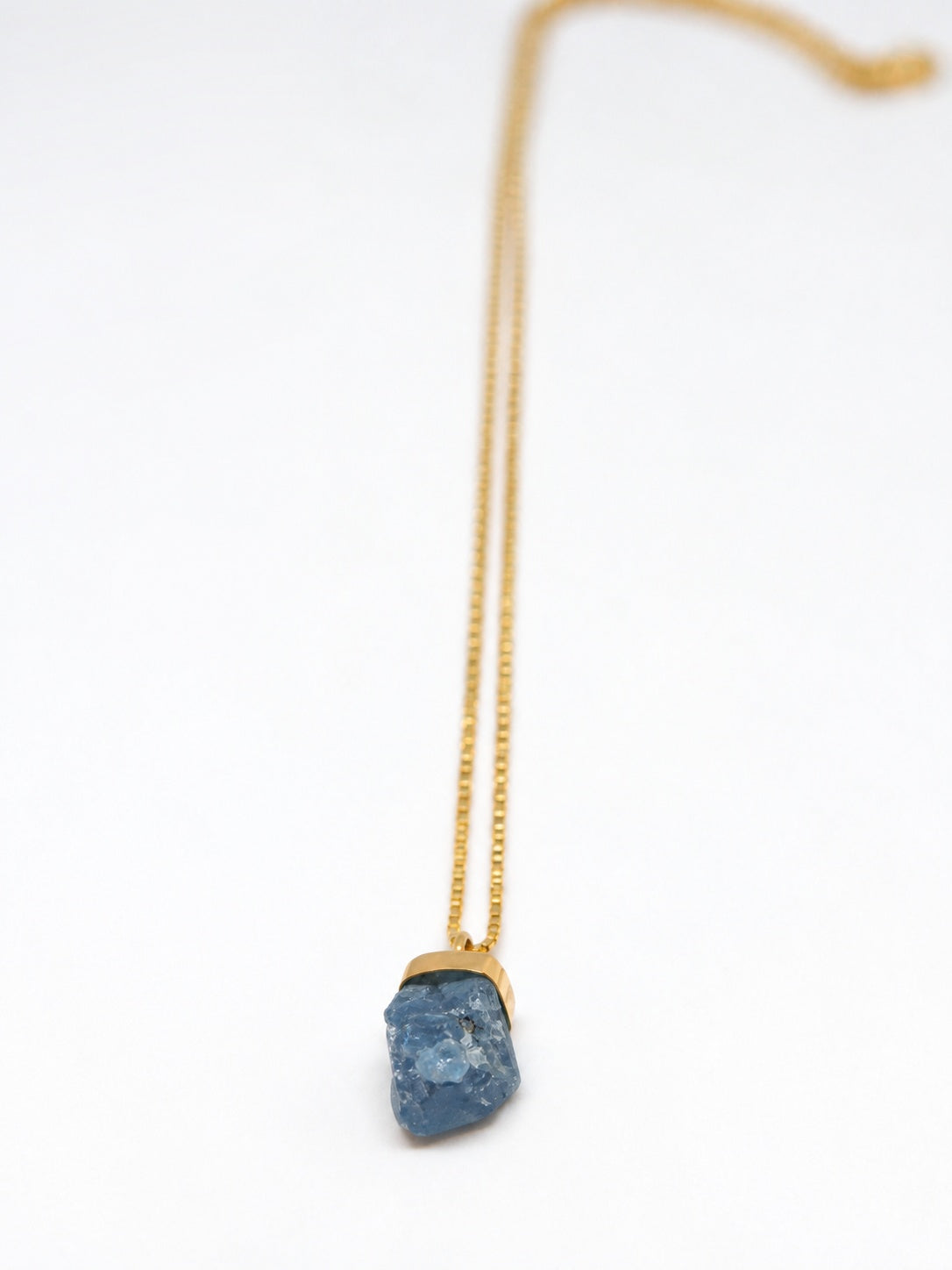 Raw Aquamarine 18k Gold Vermeil Pendant Necklace