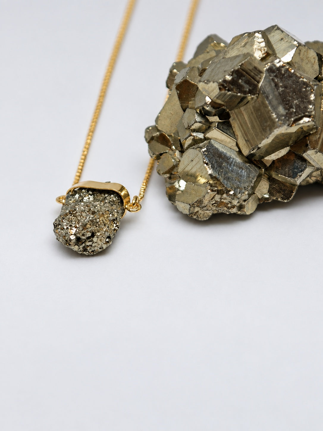 Raw Pyrite 18k Gold Vermeil Nugget Pendant Necklace