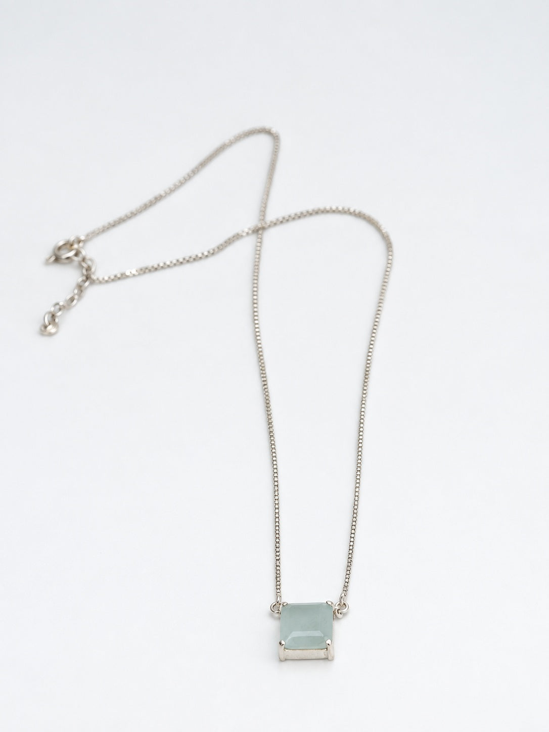 Lavender Amethyst 925 Sterling Silver Square Pendant Necklace