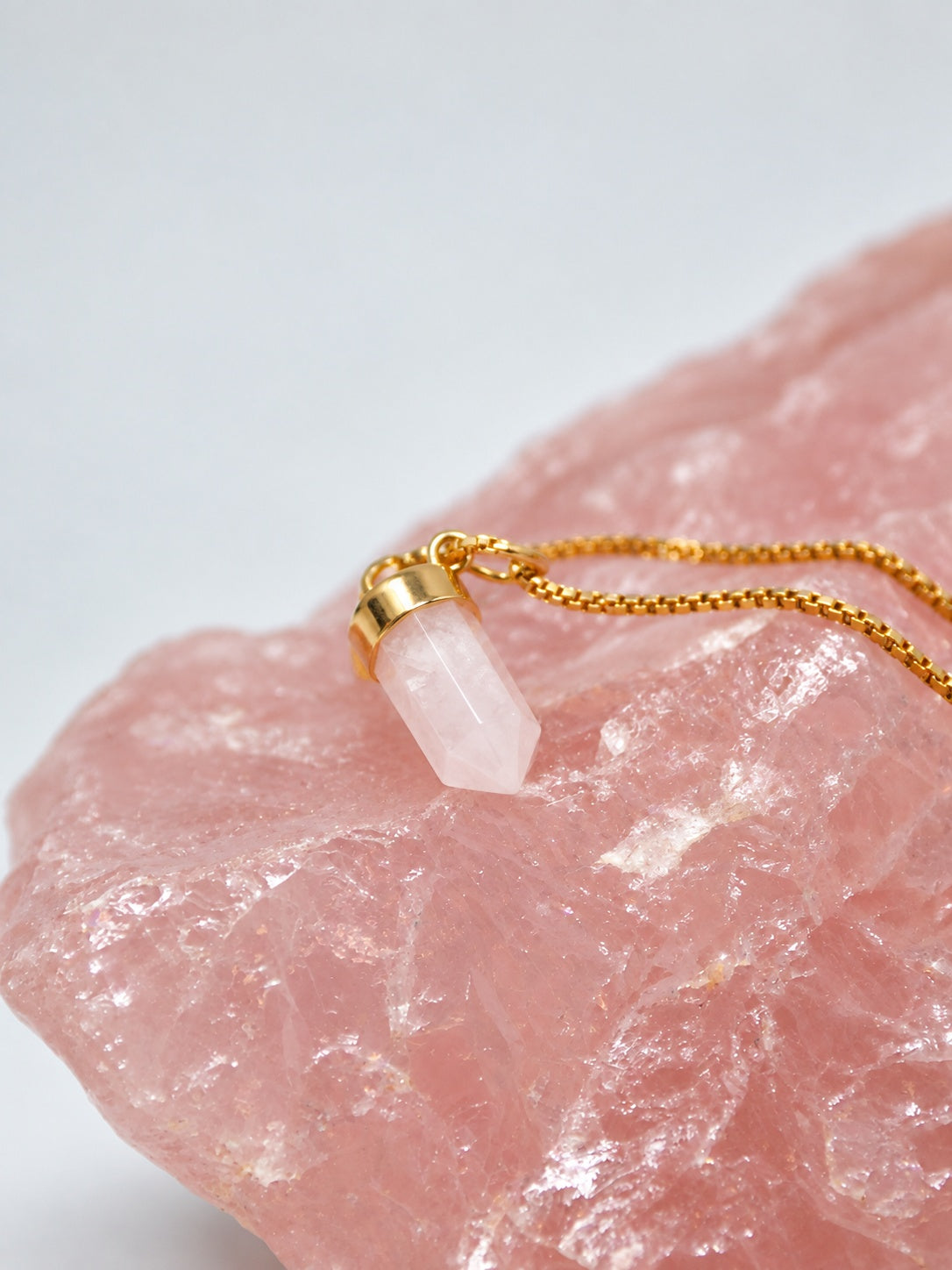 Rose Quartz 18k Gold Vermeil Pendant Necklace
