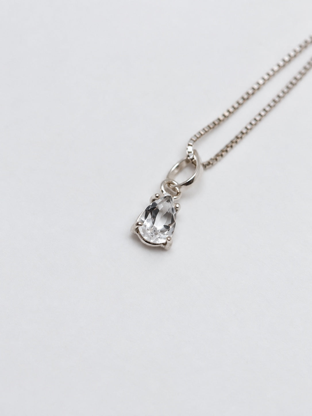White Topaz 925 Sterling Silver Pendant Necklace