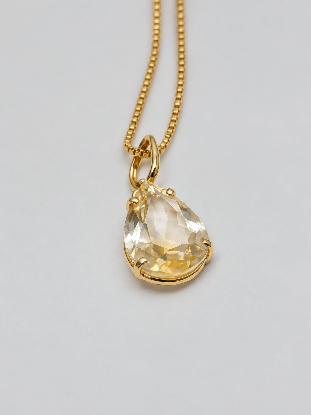 Citrine 18k Gold Vermeil Pendant Necklace