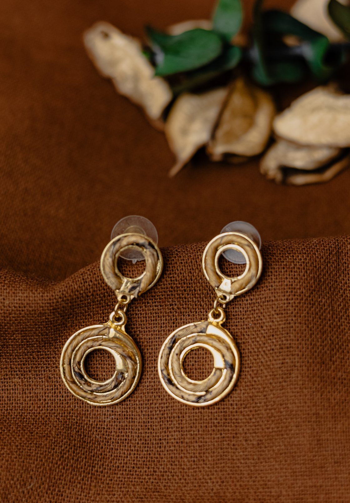 Buriti Palm Ring Drop Earrings – Double Circle