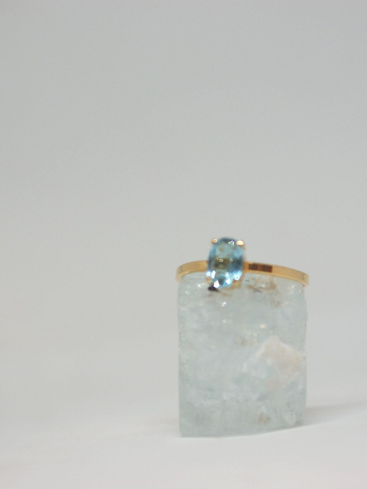 Blue Topaz 18k Gold Vermeil Solitaire Ring