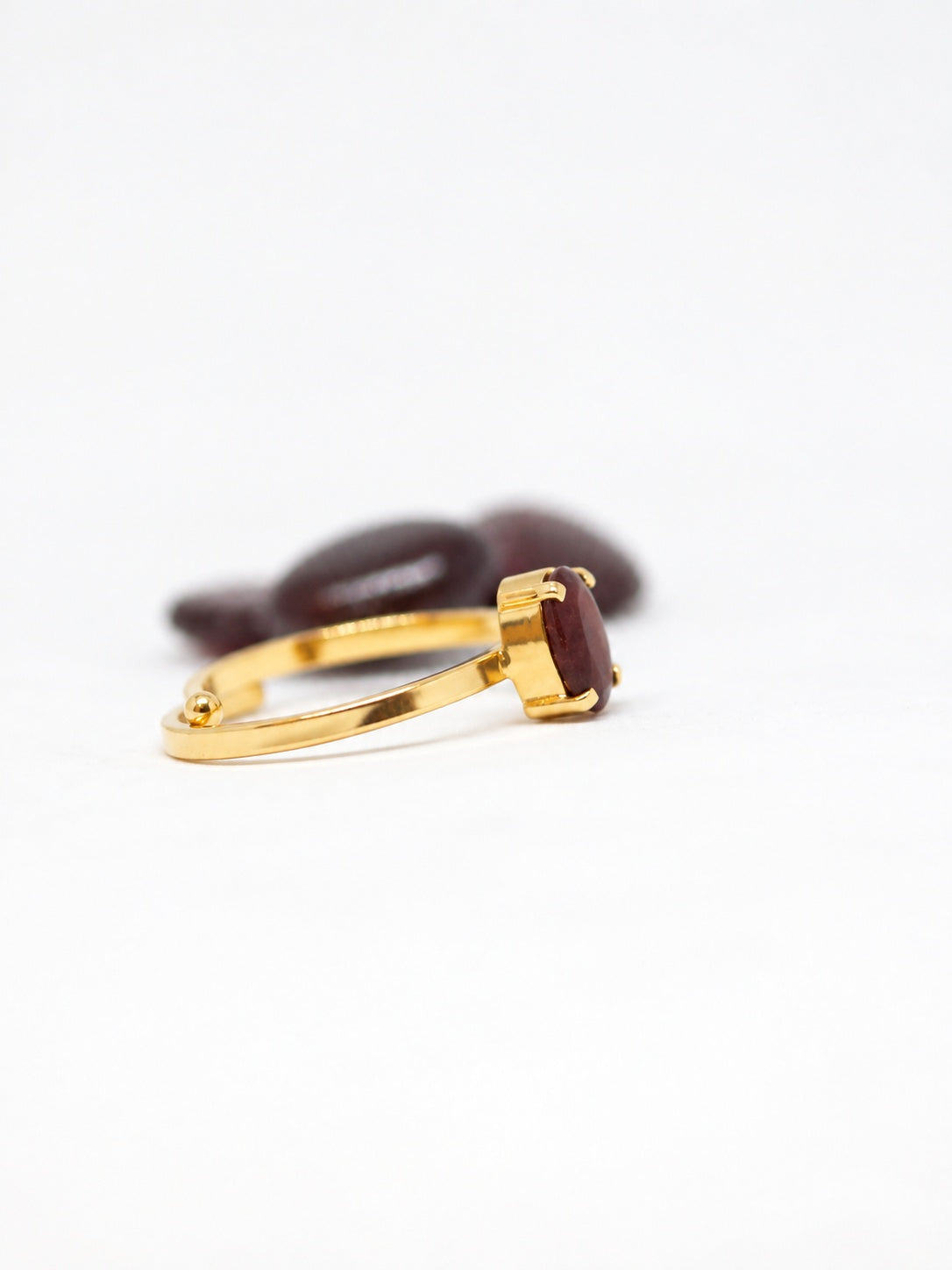 Garnet 18k Gold Vermeil Solitaire Ring