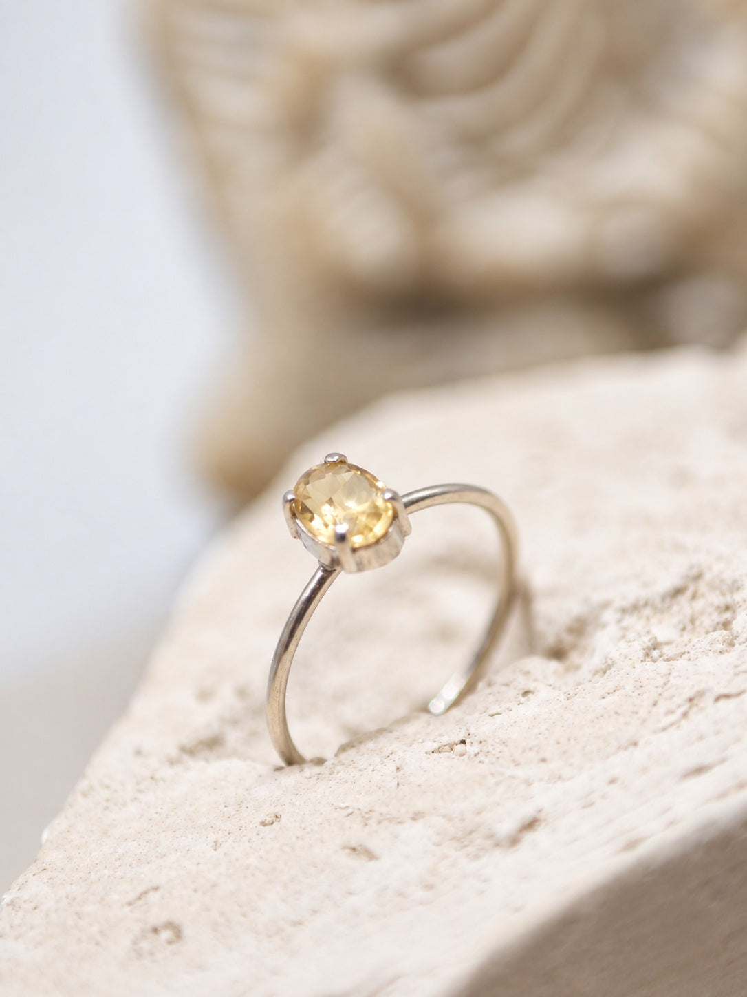 Citrine 925 Sterling Silver Solitaire Ring