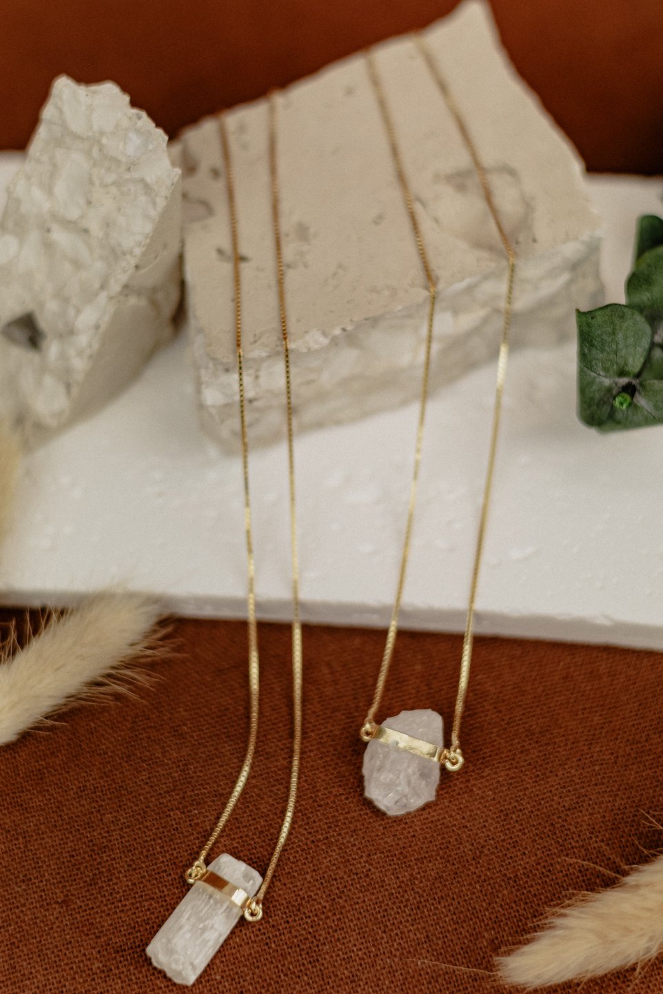 Quartz 18k Gold Vermeil Pendant Necklace