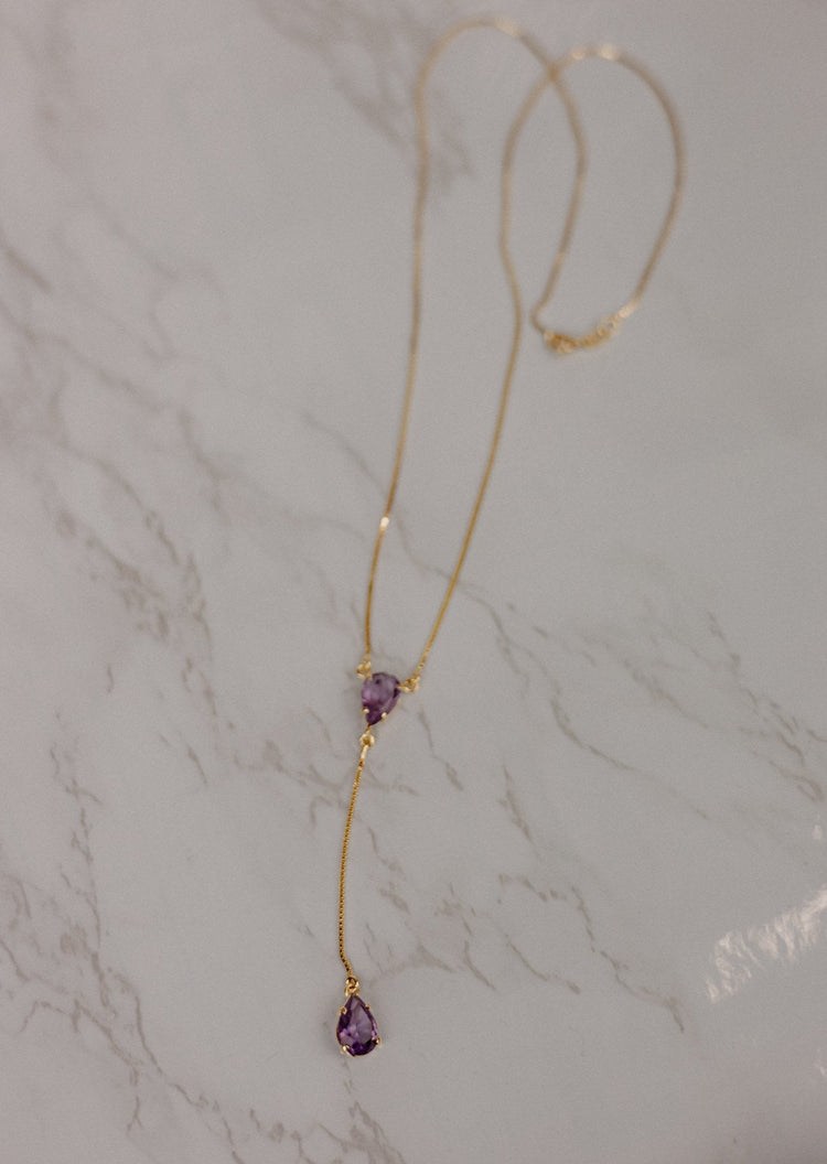 Amethyst Y-Lariat Necklace