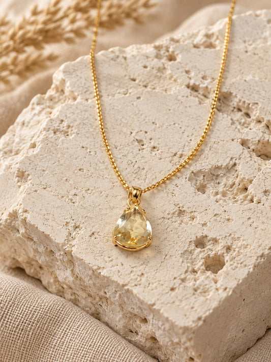 Citrine 18k Gold Vermeil Pendant Necklace
