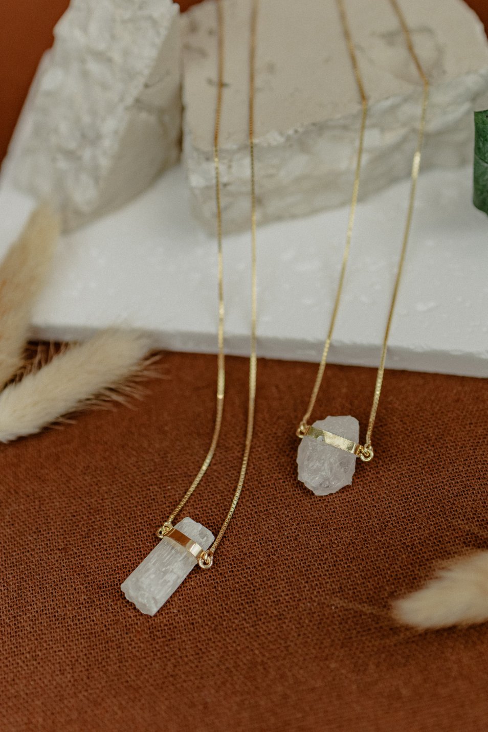 Quartz 18k Gold Vermeil Pendant Necklace