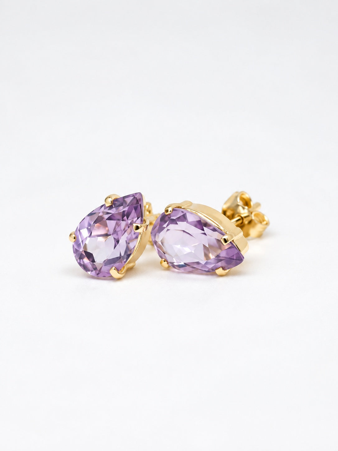 Amethyst 18k Gold Vermeil Pear Stud Earrings