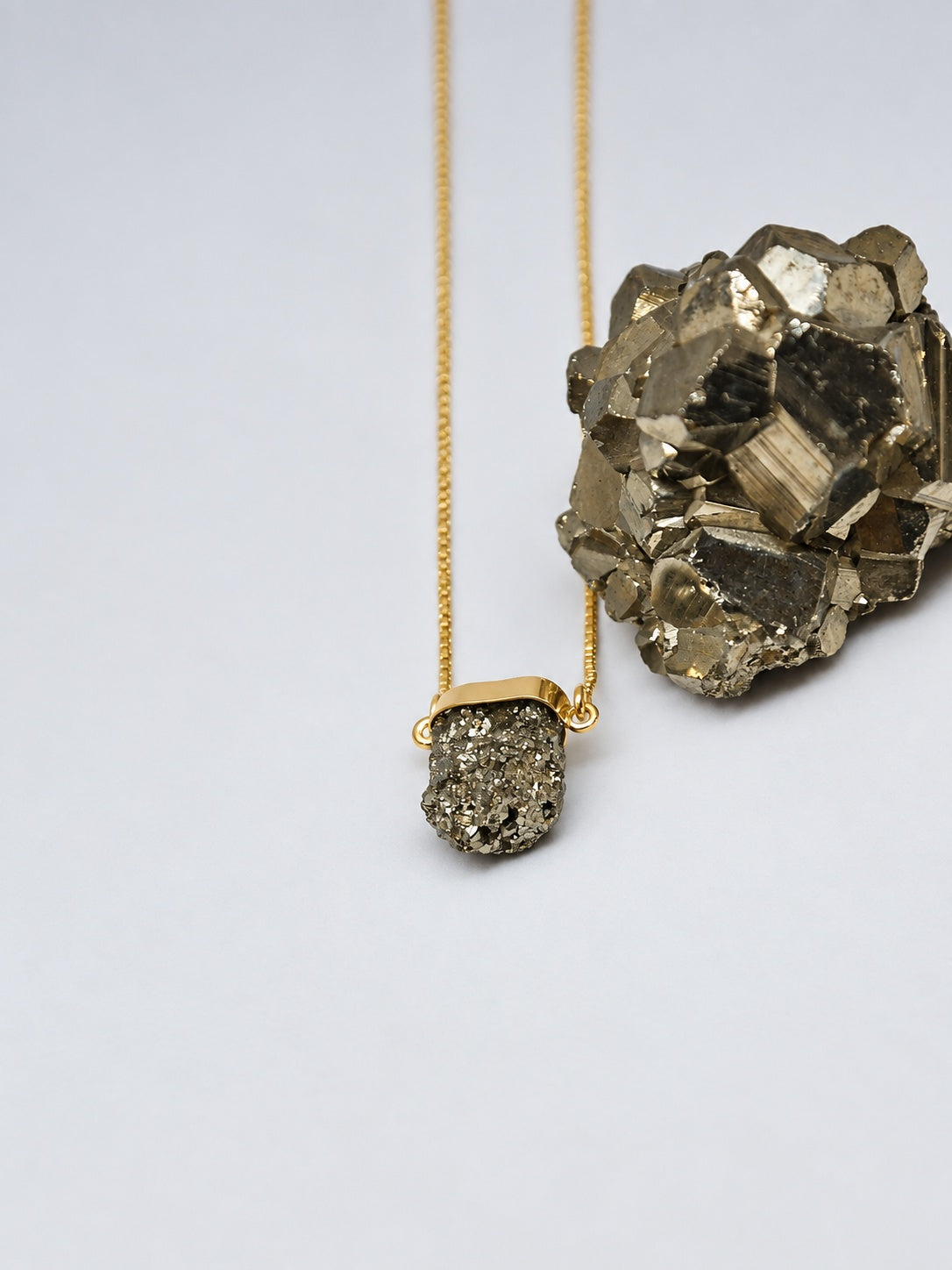 Raw Pyrite 18k Gold Vermeil Nugget Pendant Necklace