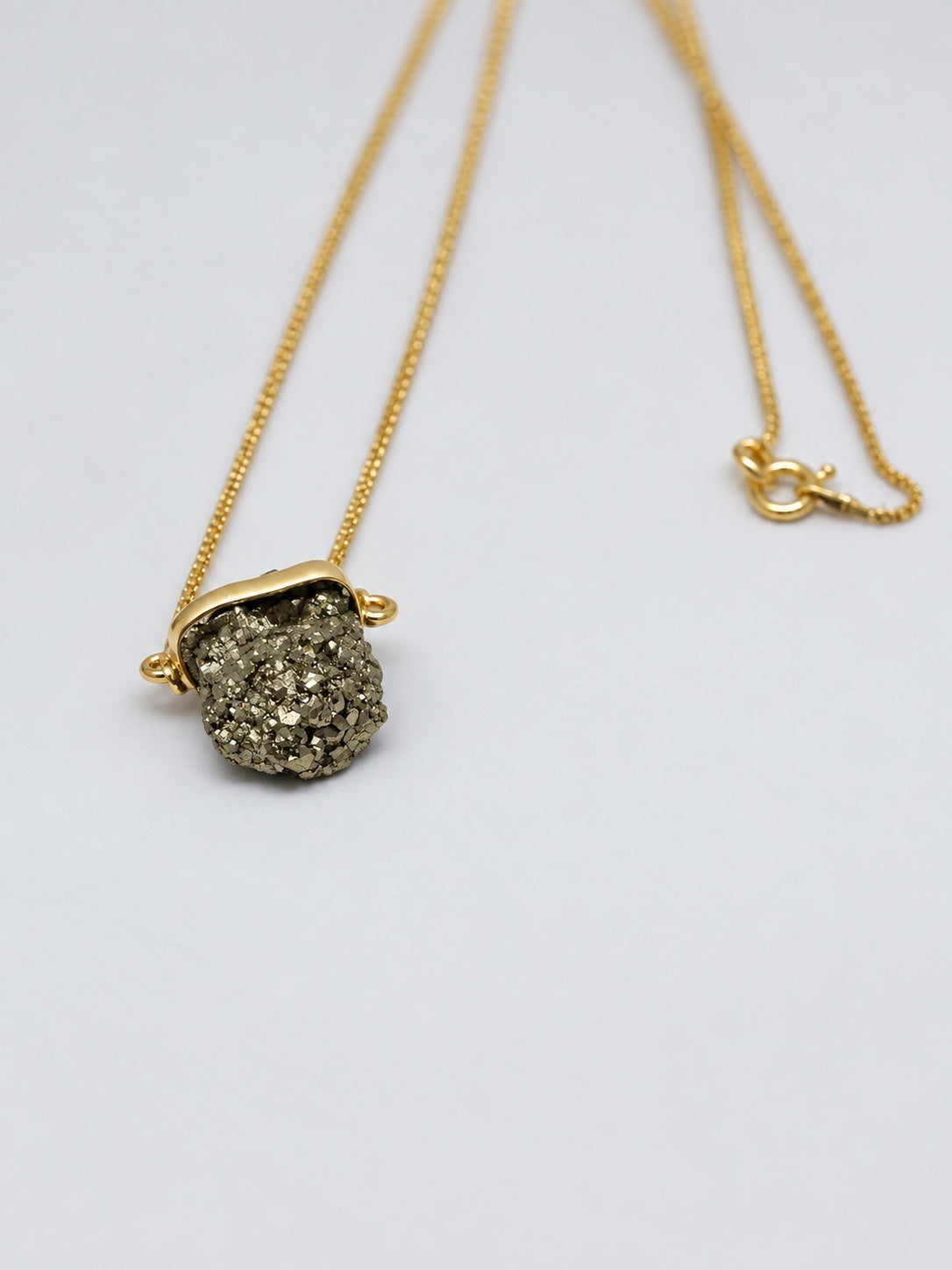 Raw Pyrite 18k Gold Vermeil Nugget Pendant Necklace