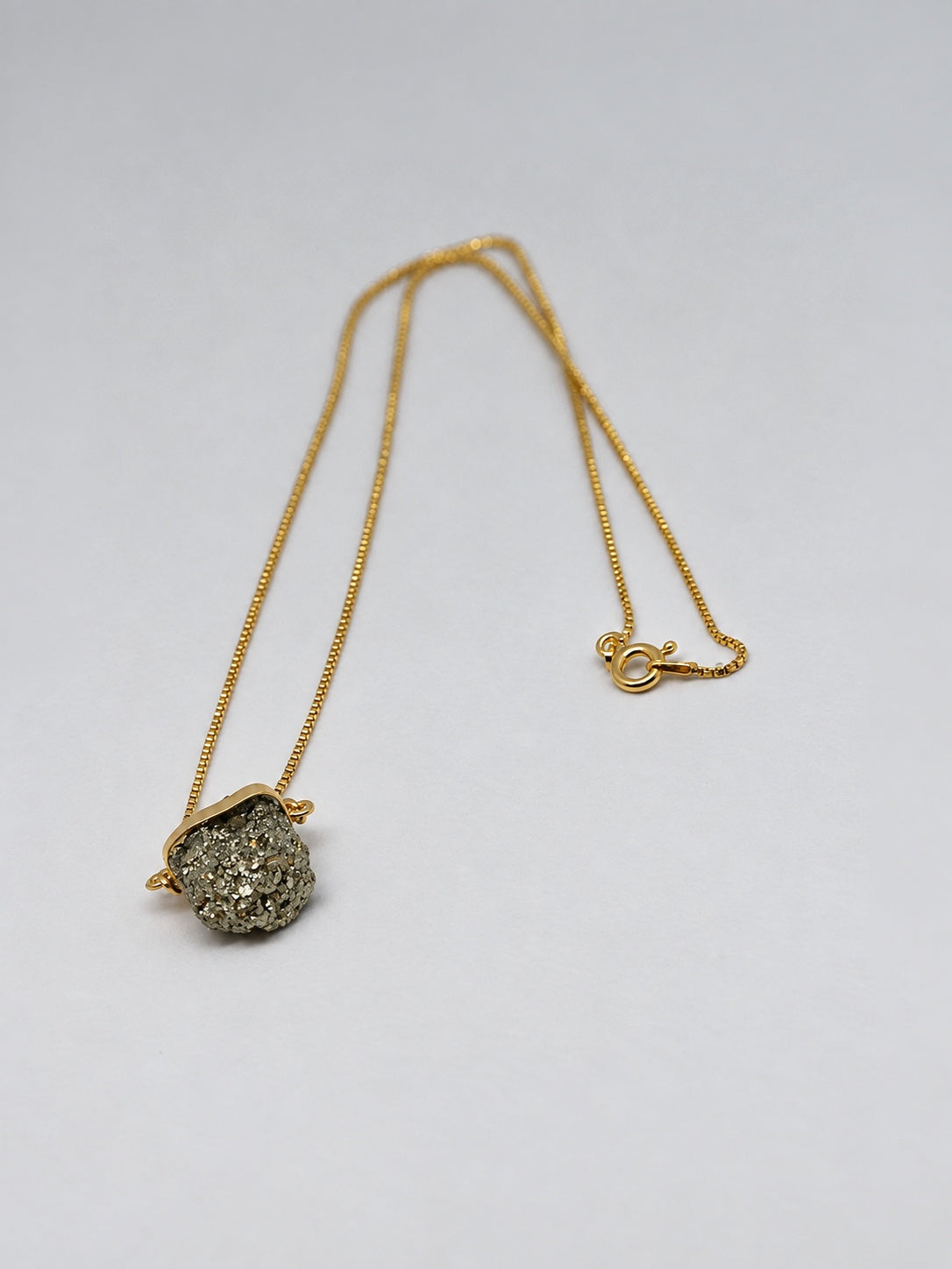 Raw Pyrite 18k Gold Vermeil Nugget Pendant Necklace