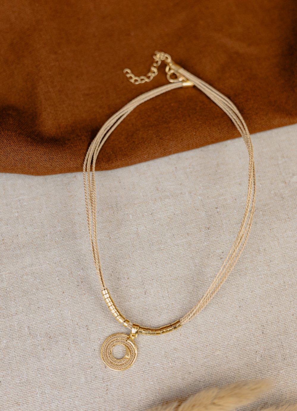 Buriti Palm Multi-Strand Necklace – Gold Spiral