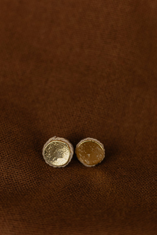 Buriti Palm Circle Stud Earrings – Gold