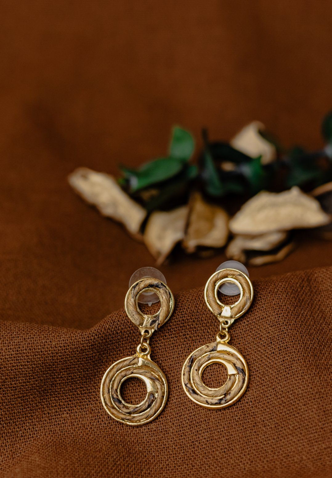 Buriti Palm Ring Drop Earrings – Double Circle