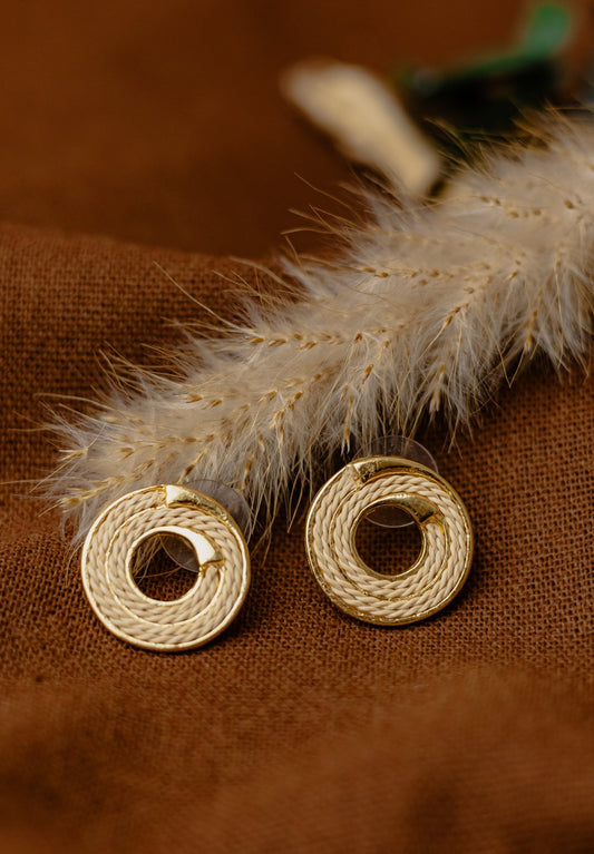 Buriti Palm Large Circle Stud Earrings