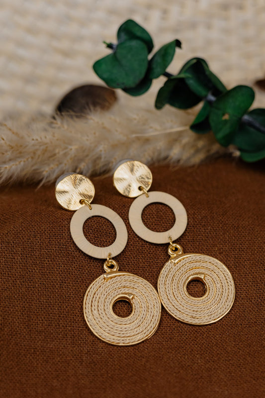 Buriti Palm Lattice Woven Hoop Earrings