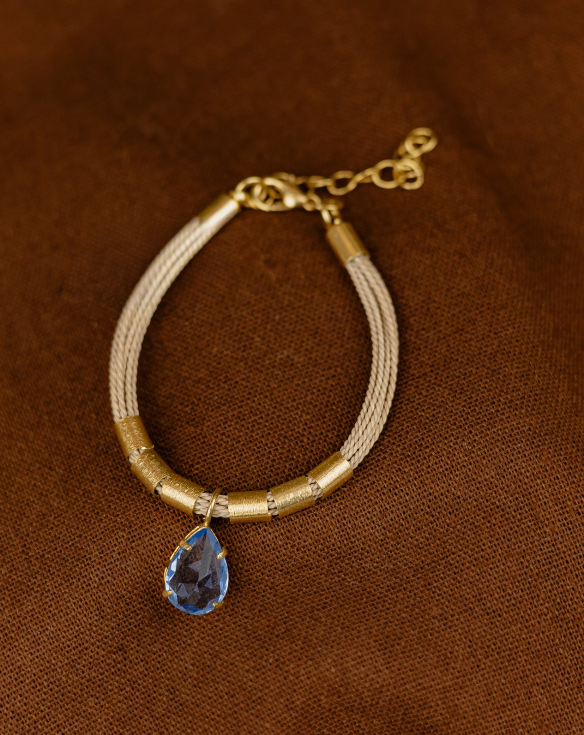 Buriti Palm Cuff Bracelet with Gold Sunburst Medallion