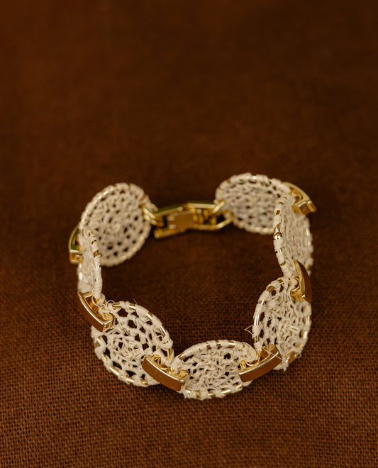 Buriti Palm Bracelet with Blue Teardrop Crystal