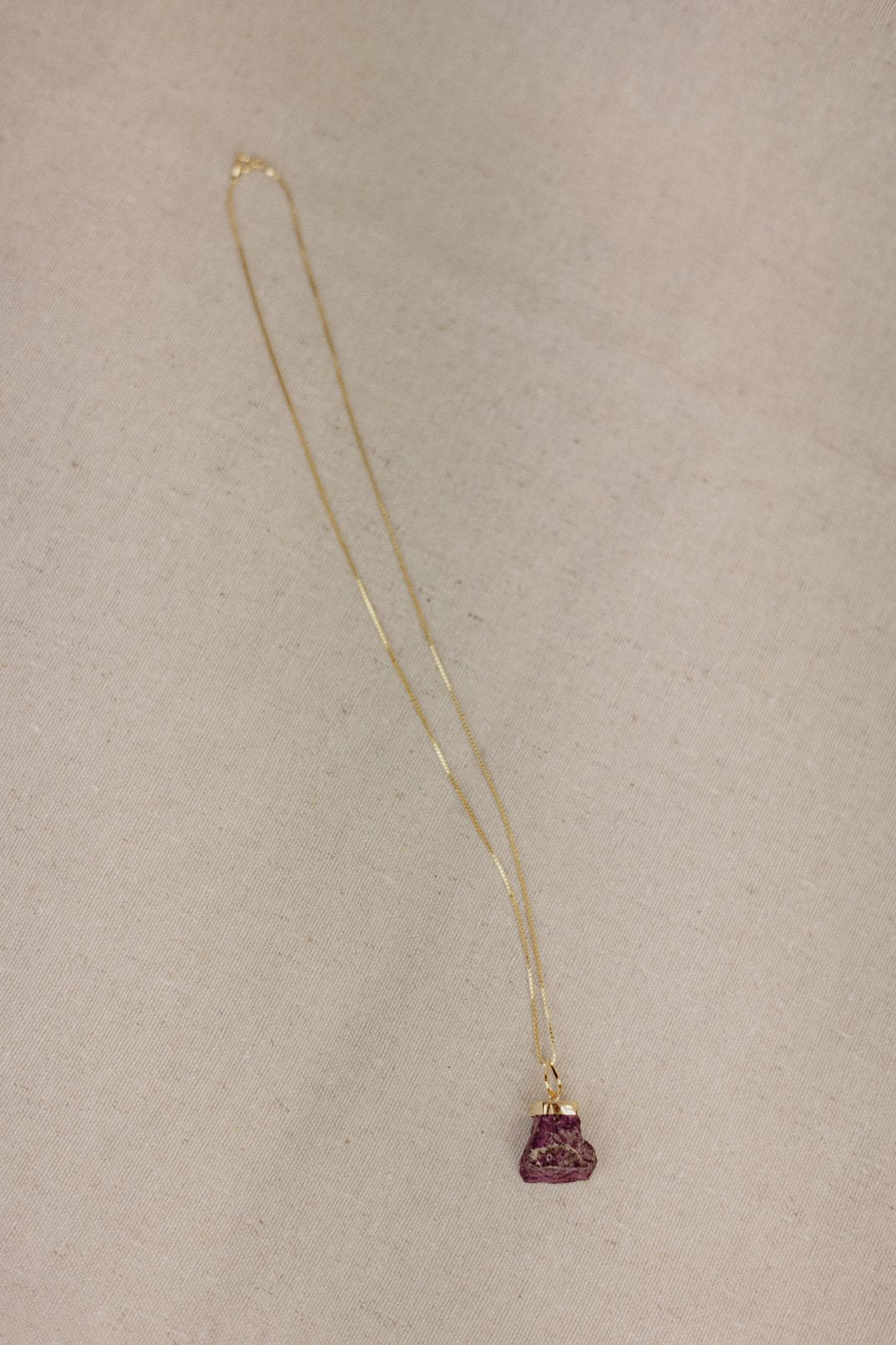 Raw Ruby Pendant Necklace