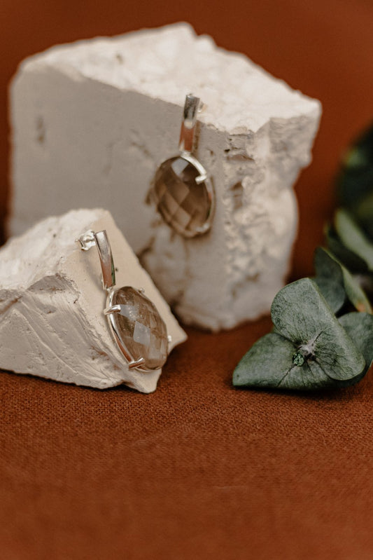 Rock Crystal Oval Pendant Charm