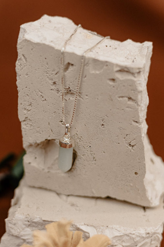 Aquamarine Point Pendant Necklace