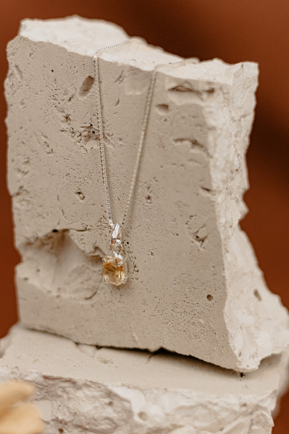 Raw Citrine Pendant Necklace