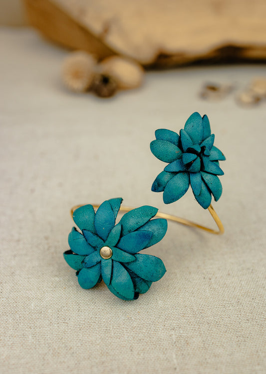 Orchard Blossom Bangle, Teal Flower