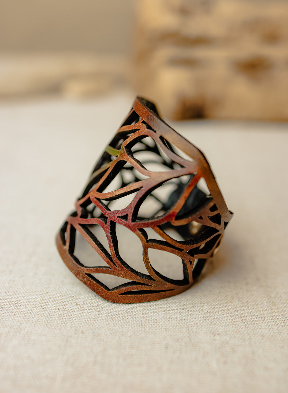 Foliage Vein Cuff, Warm Brown