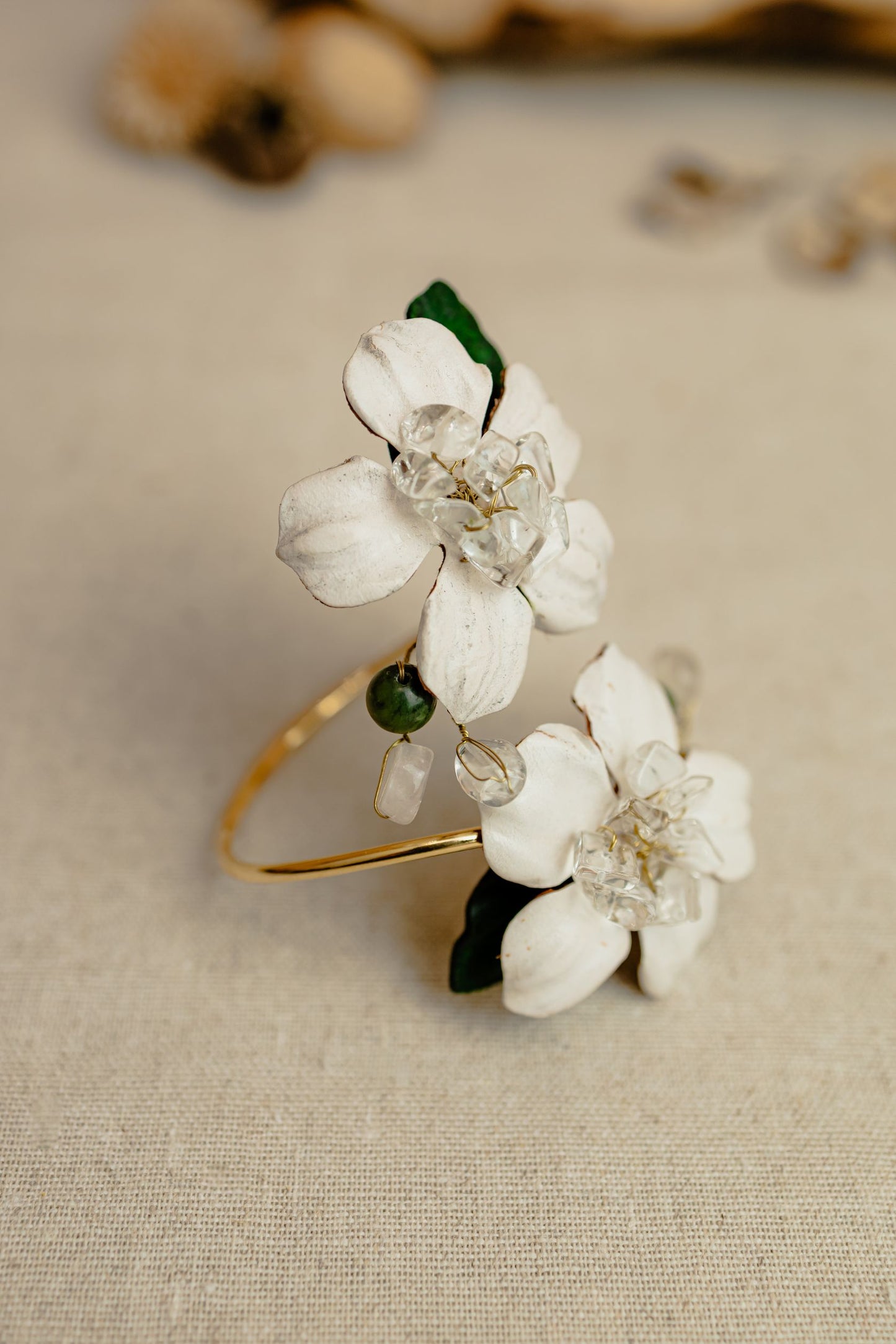 Orchard Blossom Bangle, White Flower