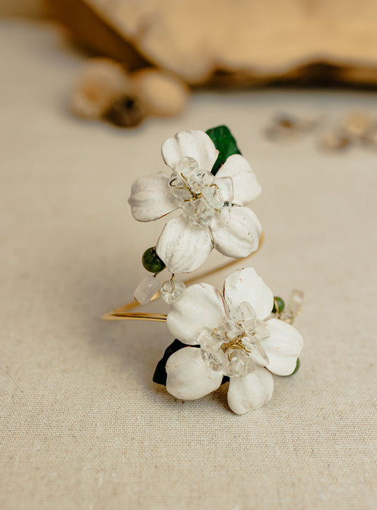 Orchard Blossom Bangle, White Flower
