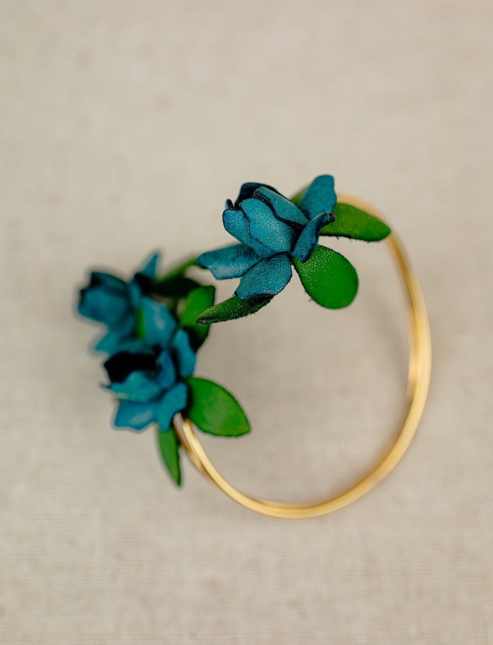 Orchard Blossom Bangle, Teal Flower