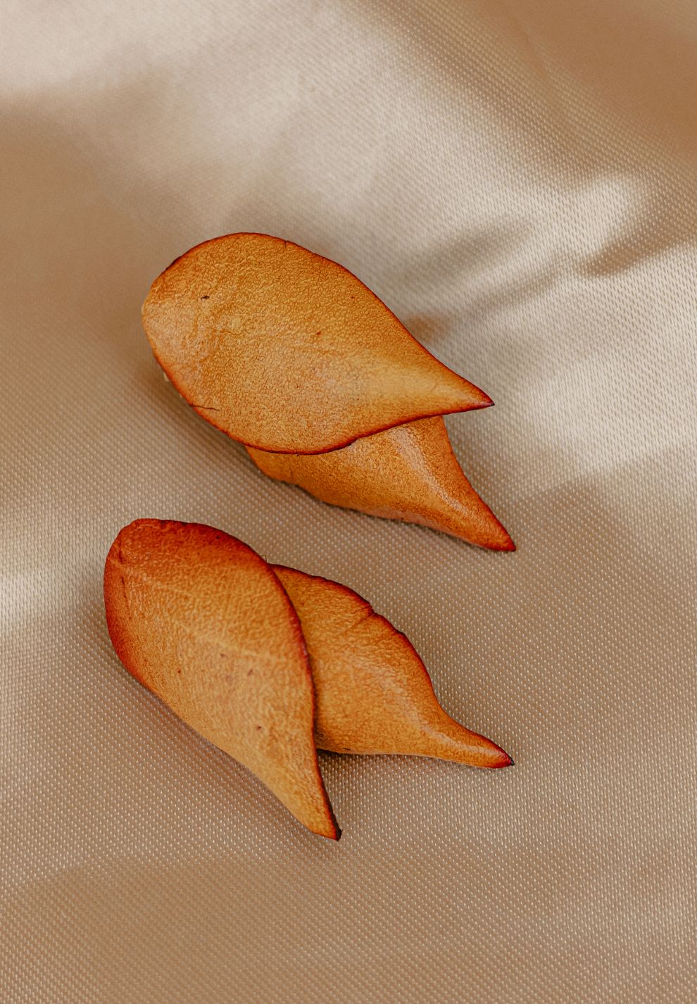 Tulip Leather Stud Earrings — Terracotta